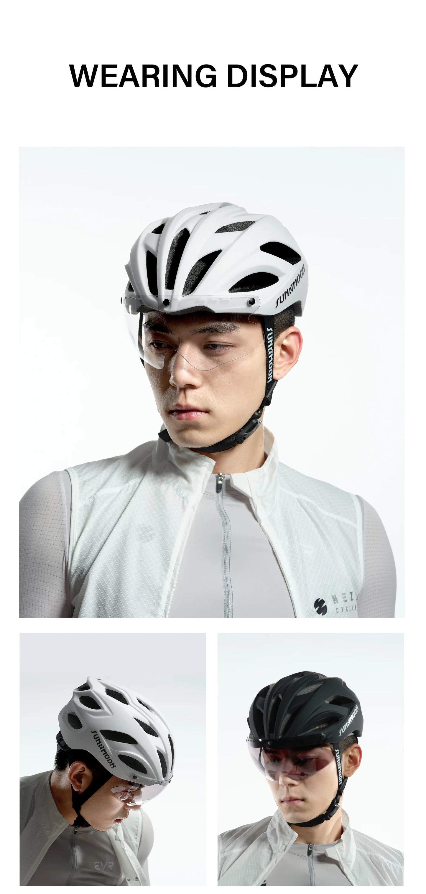 Sunrimoon Cycling Helmet with Photochromic Sunglasses WT079