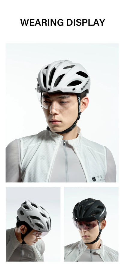 Sunrimoon Cycling Helmet with Photochromic Sunglasses WT079