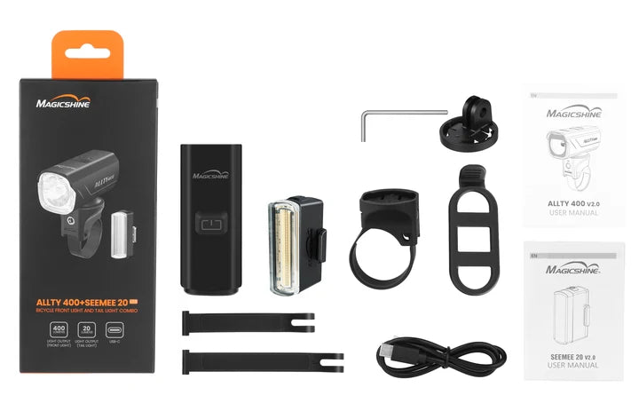 MagicShine Allty 400 Bicycle Front Light + Seemee 20 Tail Light Combo