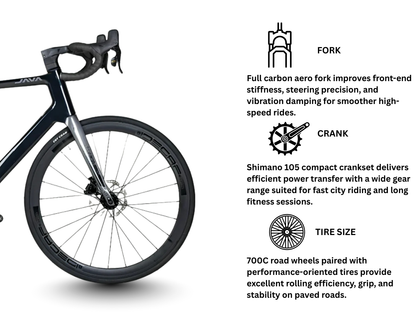 JAVA Siluro 6 Top 105 12 Speed Road Bike